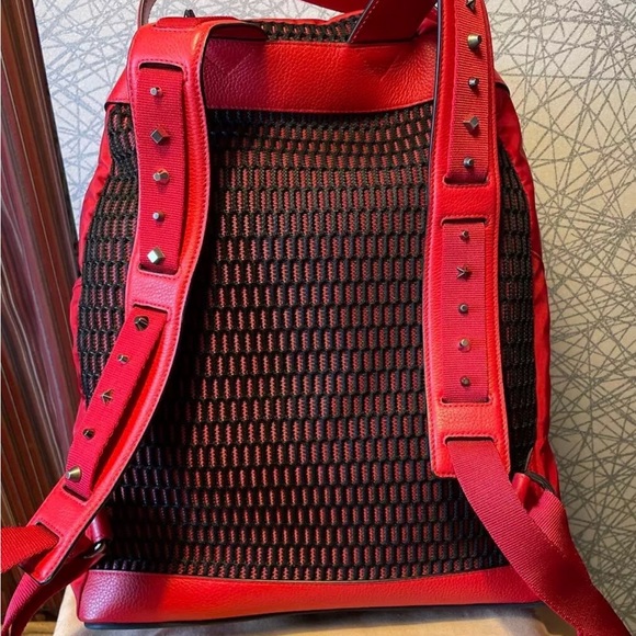 Authentic Christian Louboutin BackPack Bag  Red Nylon - Picture 11 of 14